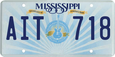MS license plate AIT718