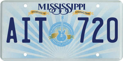 MS license plate AIT720