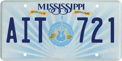 MS license plate AIT721
