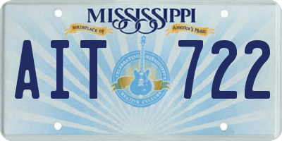 MS license plate AIT722