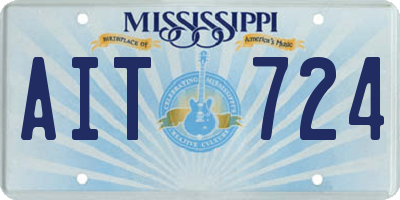 MS license plate AIT724
