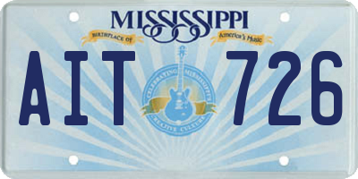 MS license plate AIT726