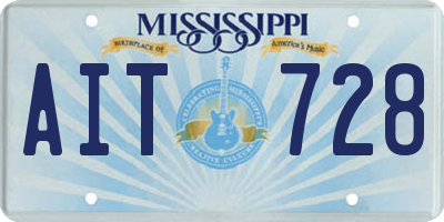MS license plate AIT728