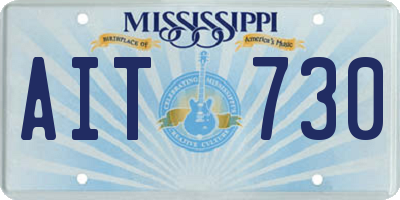 MS license plate AIT730