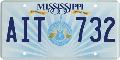 MS license plate AIT732
