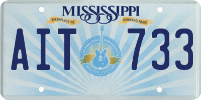 MS license plate AIT733