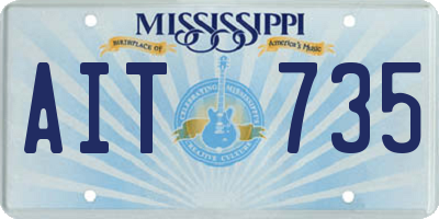 MS license plate AIT735