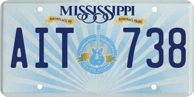 MS license plate AIT738