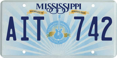 MS license plate AIT742