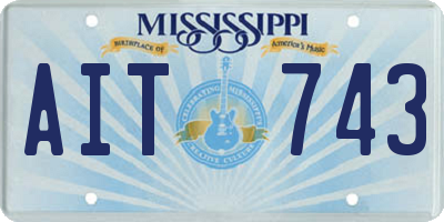 MS license plate AIT743