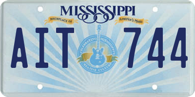 MS license plate AIT744
