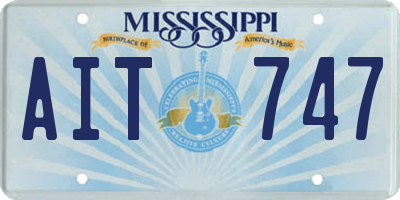 MS license plate AIT747