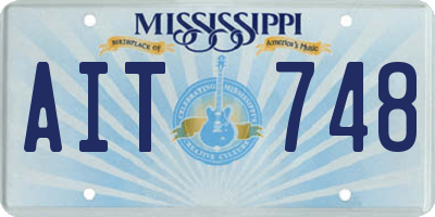 MS license plate AIT748