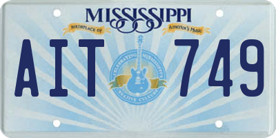 MS license plate AIT749
