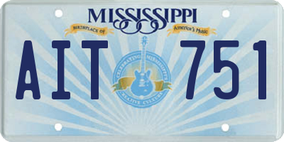 MS license plate AIT751