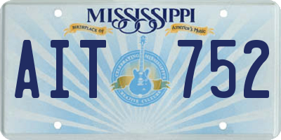 MS license plate AIT752