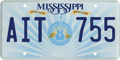 MS license plate AIT755