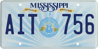 MS license plate AIT756