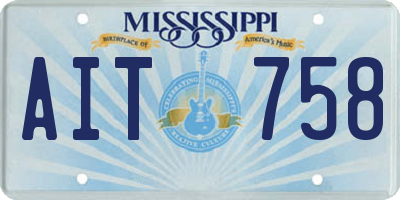 MS license plate AIT758