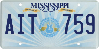 MS license plate AIT759