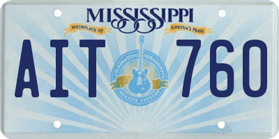 MS license plate AIT760