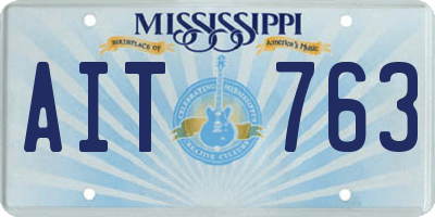 MS license plate AIT763
