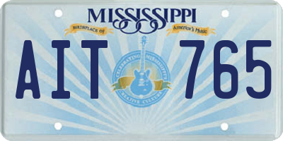 MS license plate AIT765