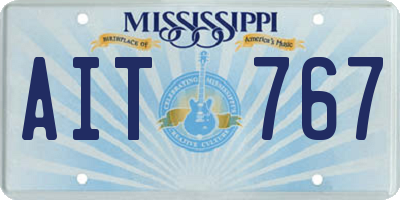 MS license plate AIT767