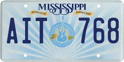 MS license plate AIT768