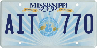 MS license plate AIT770