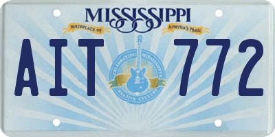 MS license plate AIT772