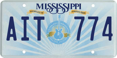 MS license plate AIT774
