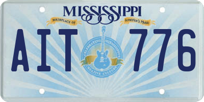 MS license plate AIT776