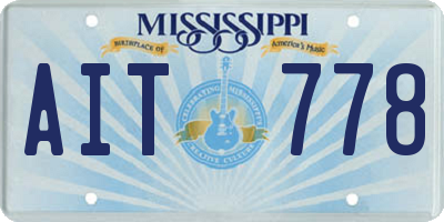 MS license plate AIT778