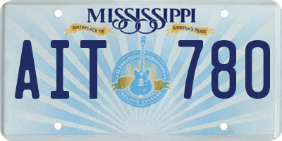 MS license plate AIT780