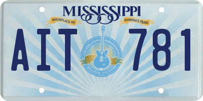 MS license plate AIT781