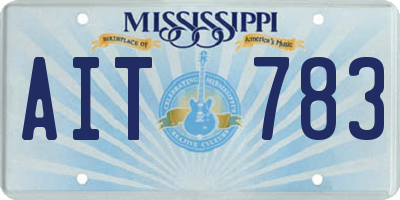 MS license plate AIT783