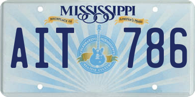 MS license plate AIT786