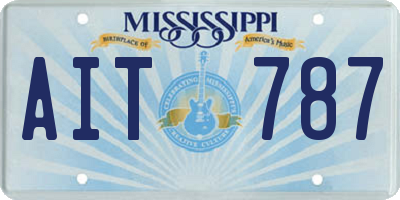 MS license plate AIT787