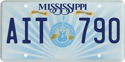 MS license plate AIT790