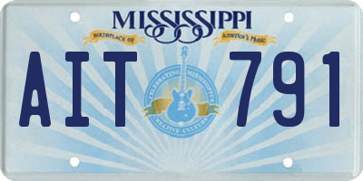 MS license plate AIT791