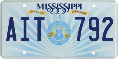 MS license plate AIT792