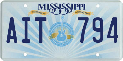 MS license plate AIT794