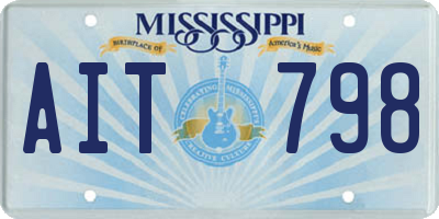 MS license plate AIT798