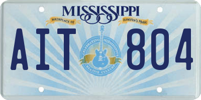 MS license plate AIT804