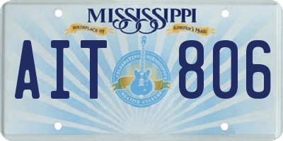 MS license plate AIT806