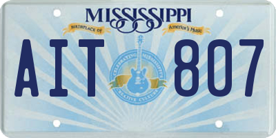 MS license plate AIT807
