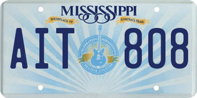 MS license plate AIT808