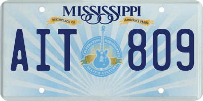 MS license plate AIT809