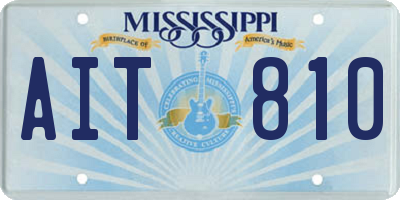MS license plate AIT810